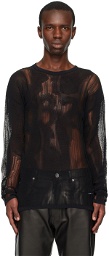 032c Black Porous Sweater