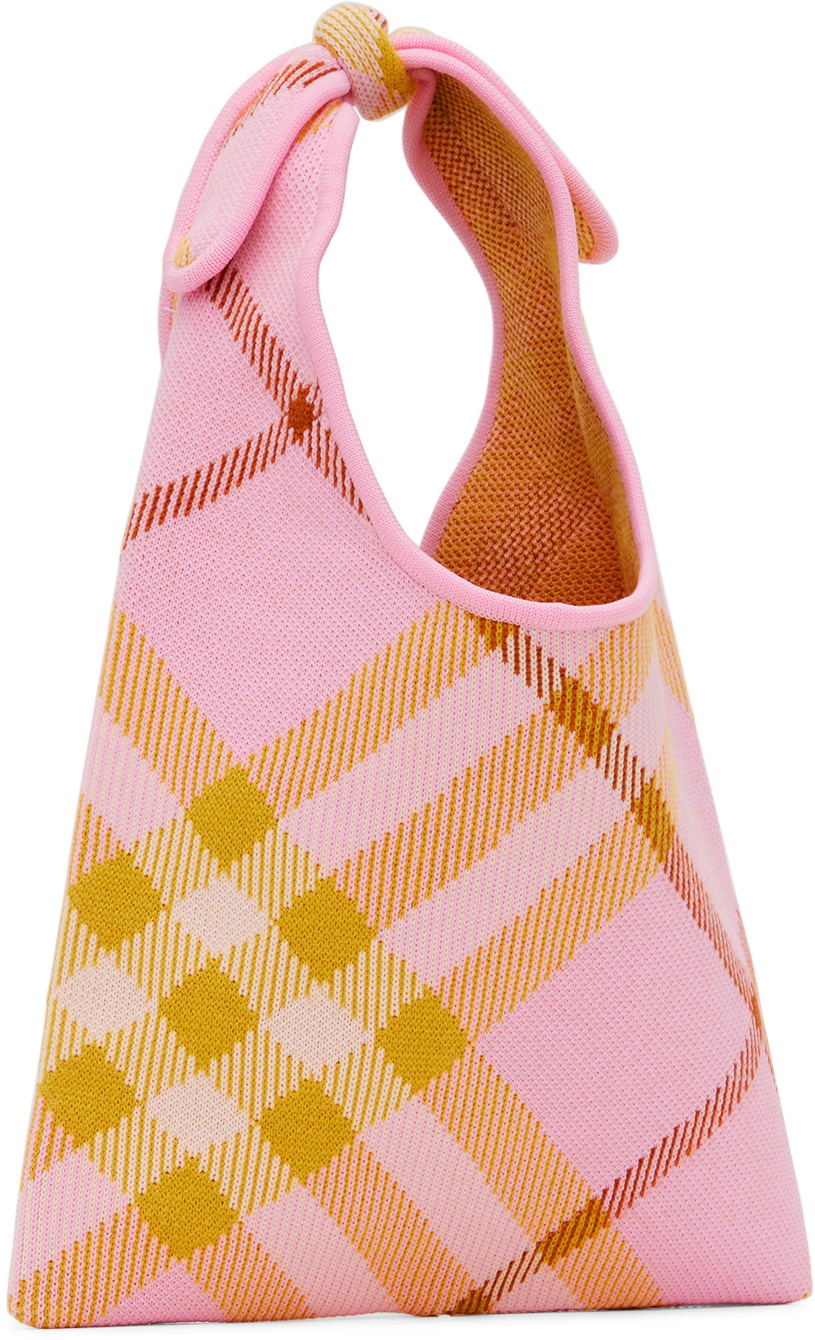 Burberry Kids Pink Check Tie Bag Burberry