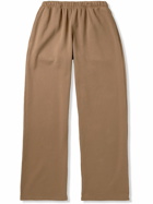 Les Tien - Puddle Wide-Leg Garment-Dyed Cotton-Jersey Sweatpants - Brown