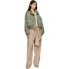 BALMAIN Green Twill Bomber Jacket