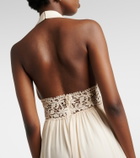 Elie Saab Georgette and macramé gown