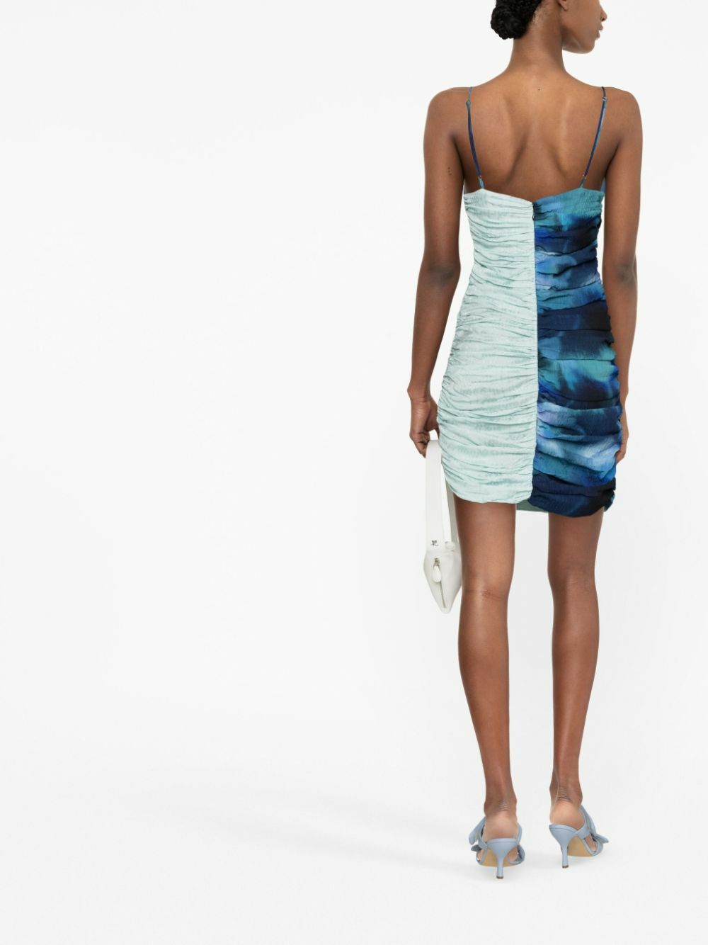 Ahluwalia Blue Solange Ruched Mini Dress