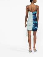 Ahluwalia Blue Solange Ruched Mini Dress