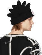 Charles Jeffrey Loverboy Black Wool Chunky Spikes Beanie