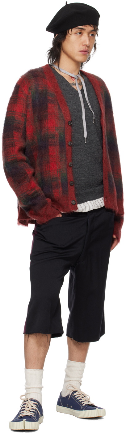 Maison Margiela Red Check Cardigan