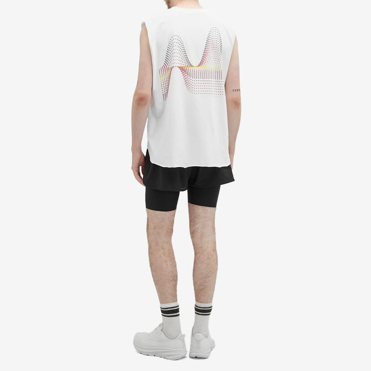 Over Over Men's Suopersonic Easy Sleevless T-Shirt in White Foil