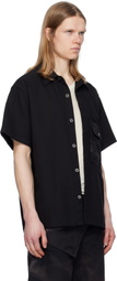 JiyongKim Black Sun-Bleached Patch Pocket Shirt