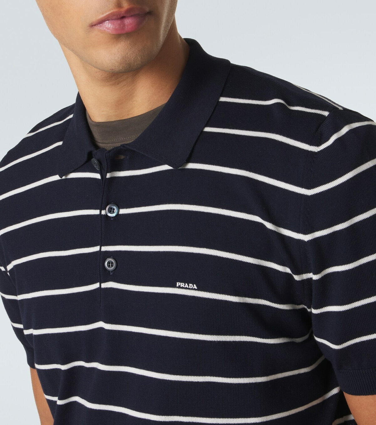 Prada Striped cotton polo shirt