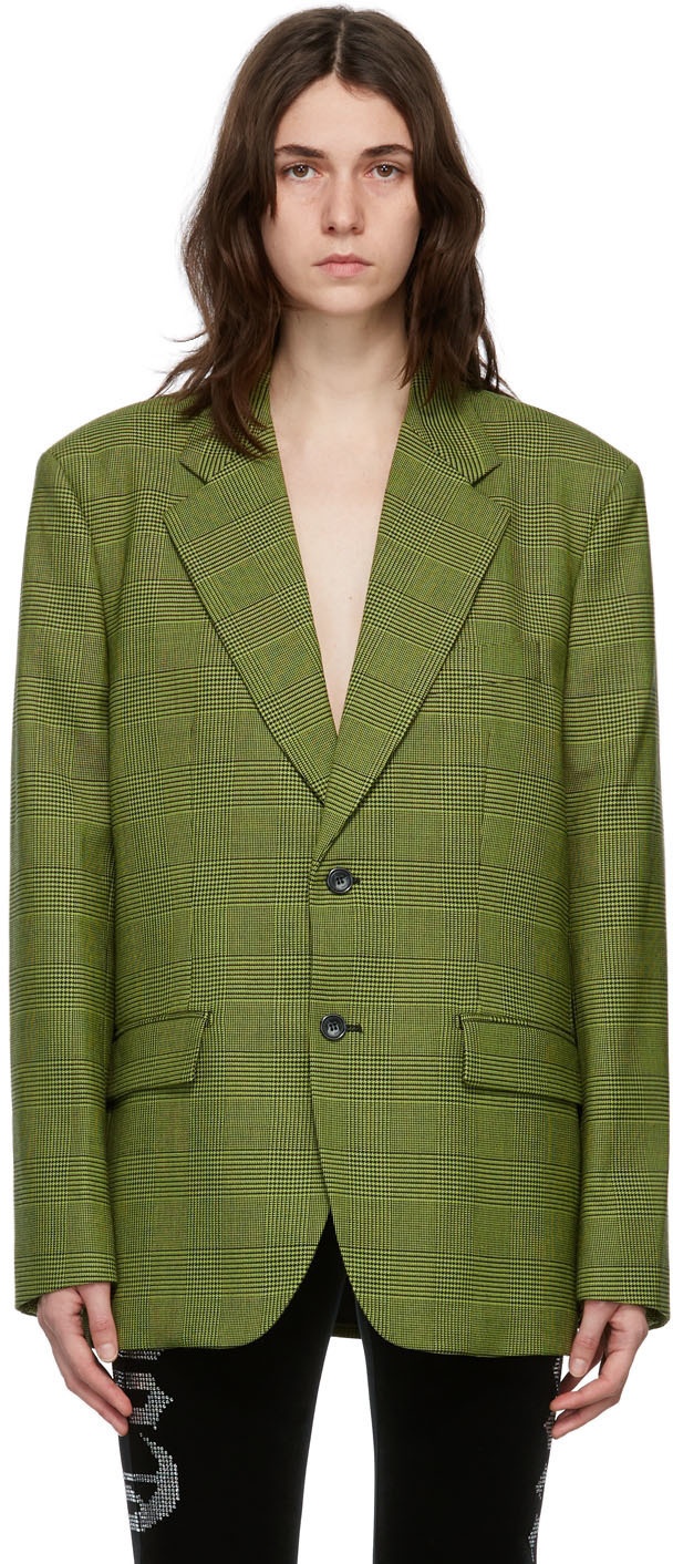 VETEMENTS Green Check 3.0 Tailored Jacket Vetements