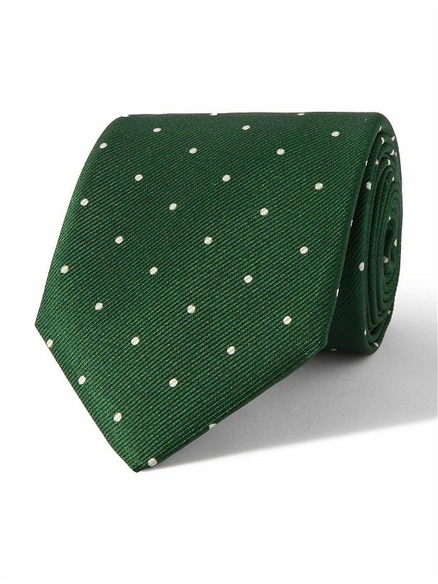 Photo: Dunhill - 8cm Polka-Dot Mulberry Silk-Twill Tie