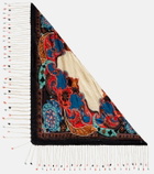 Etro Embellished printed silk scarf