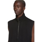 LHomme Rouge Black Tencel Zip-Up Vest