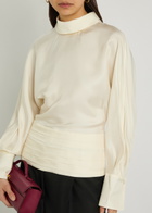 Rohe Tuxedo Reversed-collar Silk top Cream