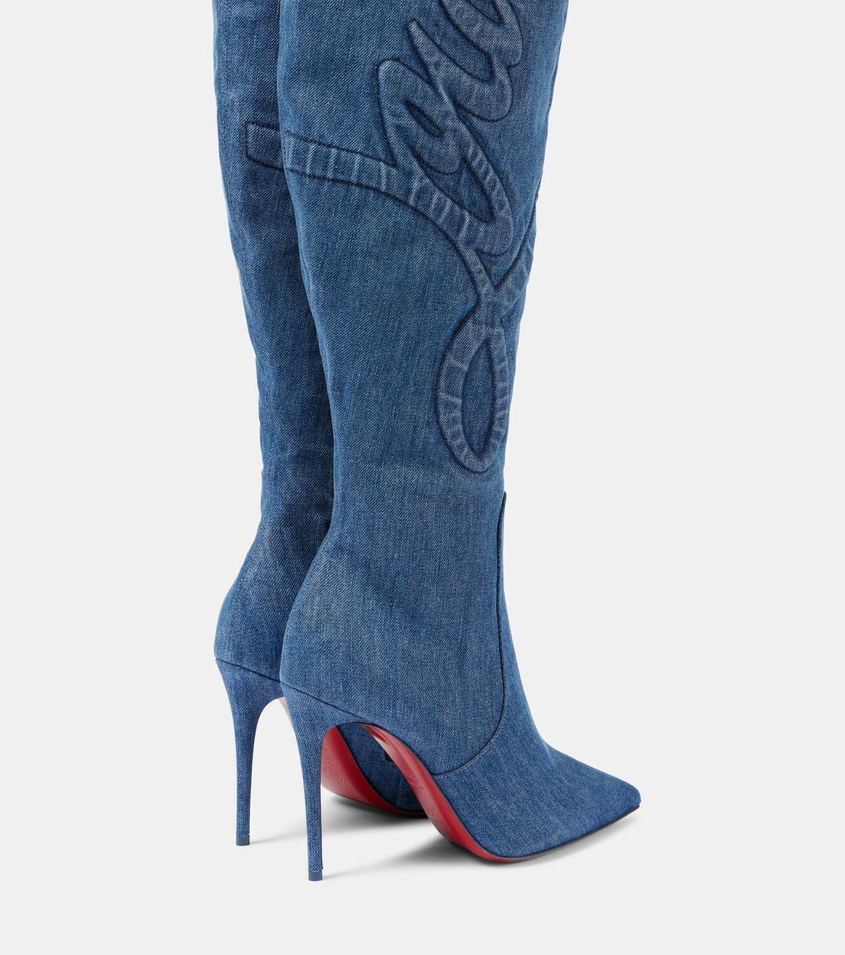 ブーツその他 CHRISTIAN LOUBOUTIN Woman Boots Blue 3230829 4084 Christian Louboutin 85mm Santiabooty Boots | Blue | FARFETCH
