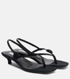 Toteme Floral-appliqué suede slingback sandals