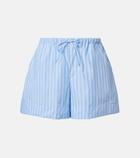 Hunza G Striped cotton poplin shorts