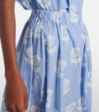 Marni Floral cotton poplin midi skirt