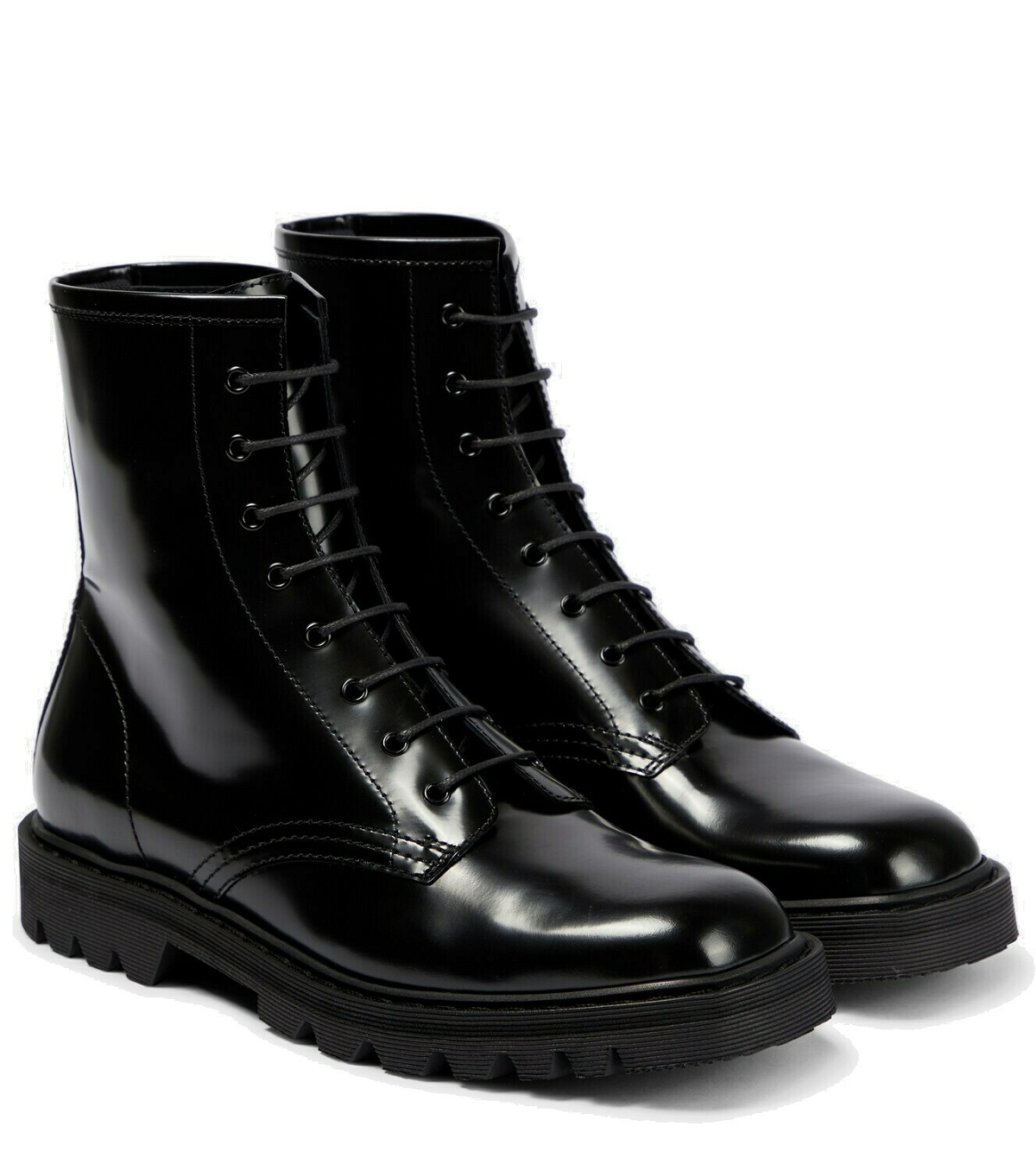 Photo: The Row - Ranger patent leather ankle boots