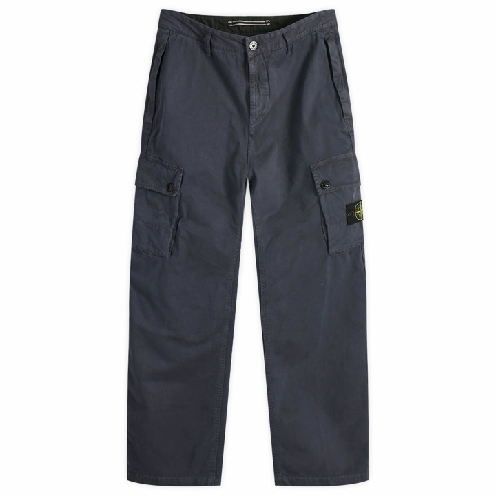 Photo: Stone Island Men's Brushed Cotton Canvas Cargo Pants in Navy Blue