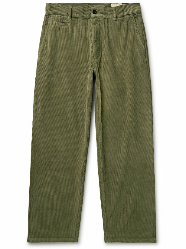 Photo: Portuguese Flannel - Straight-Leg Cotton-Corduroy Trousers - Green