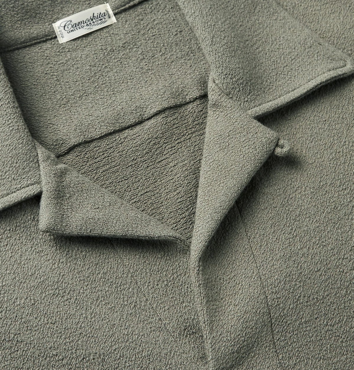 Camoshita - Skipper Camp-Collar Cotton-Terry Shirt - Green