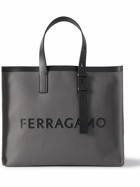 FERRAGAMO - Logo-Appliquéd ECO Leather-Trimmed Canvas Tote Bag