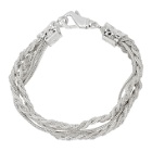 Emanuele Bicocchi White Double Chain and Braided Bracelet