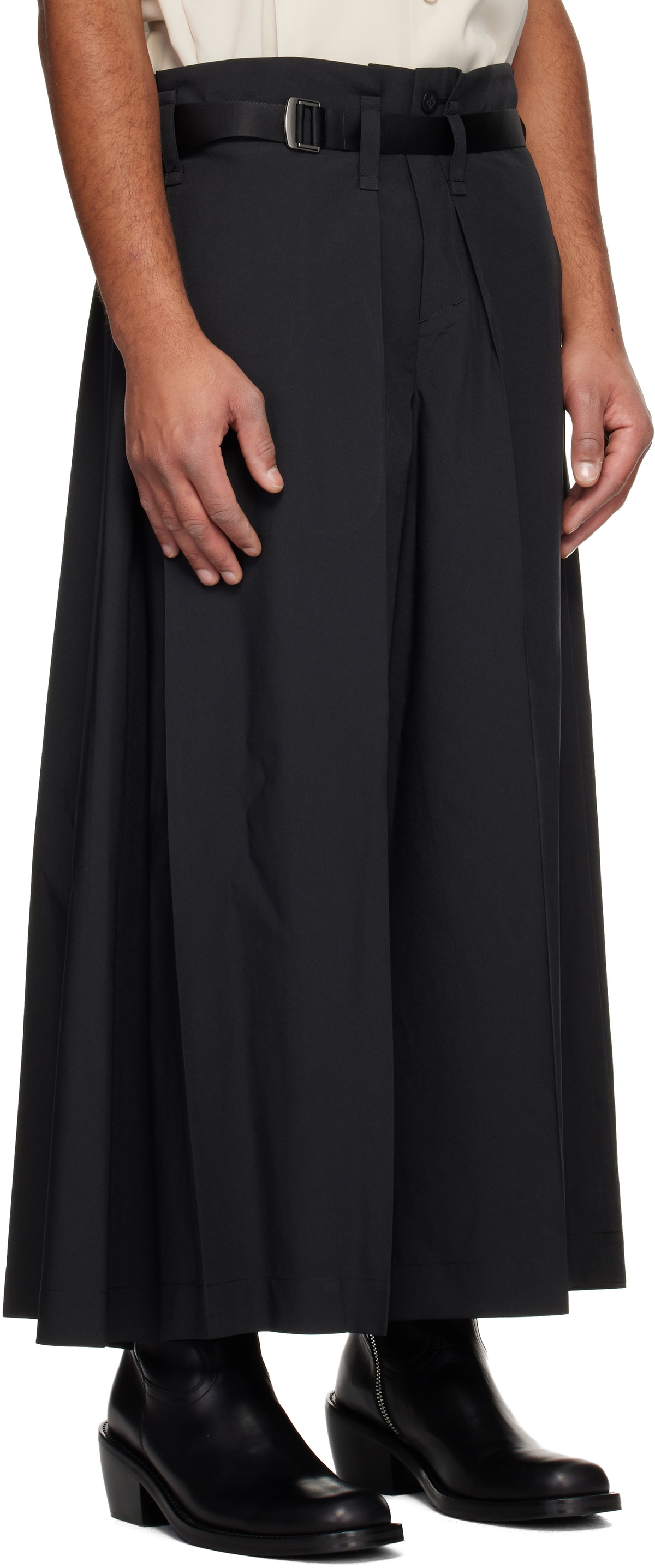 132 5. ISSEY MIYAKE Black Flat Square Trousers
