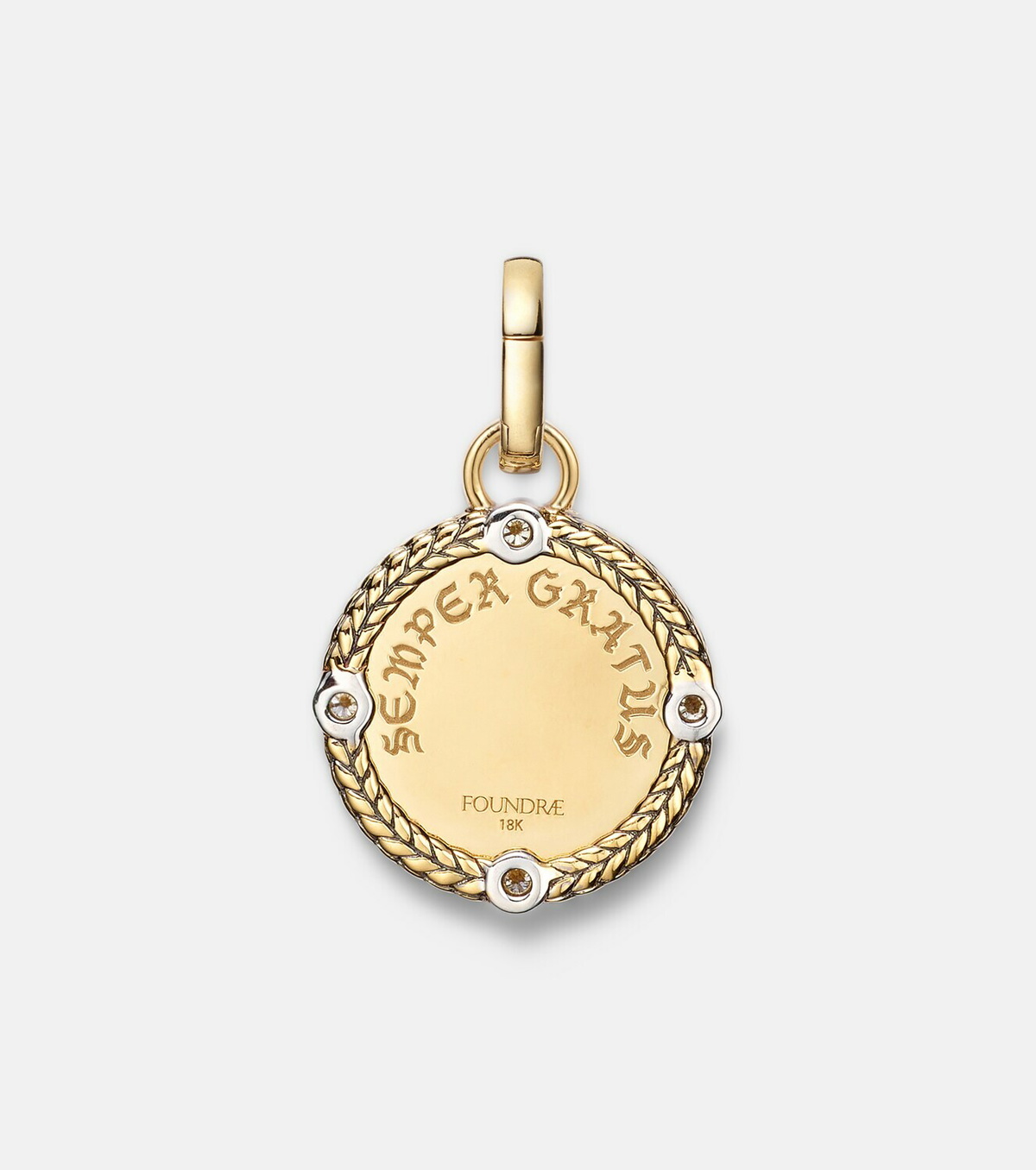 FoundRae Infinite Gratitude 18kt gold pendant necklace with diamonds