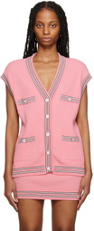 Pushbutton Pink Button Cardigan
