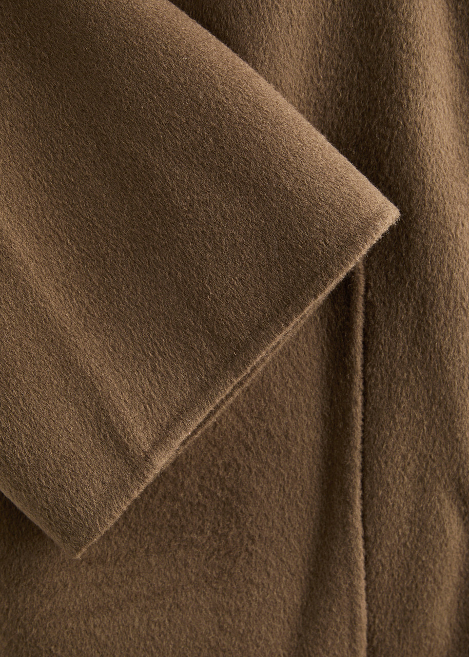 Nanushka Ruta Belted Wool-blend Coat Brown
