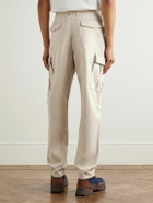 Brunello Cucinelli - Straight-Leg Virgin Wool-Flannel Cargo Trousers - Neutrals