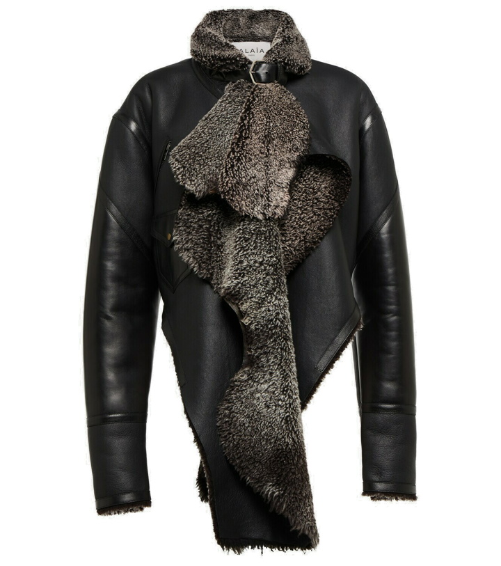 Photo: Alaïa Shearling-trimmed leather jacket