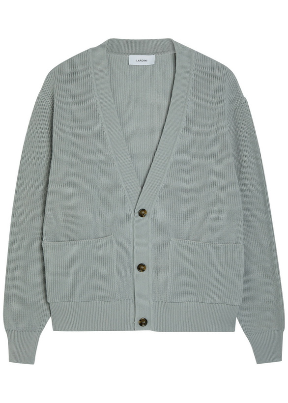 Photo: Lardini V-neck Knit Cotton Cardigan Light Blue