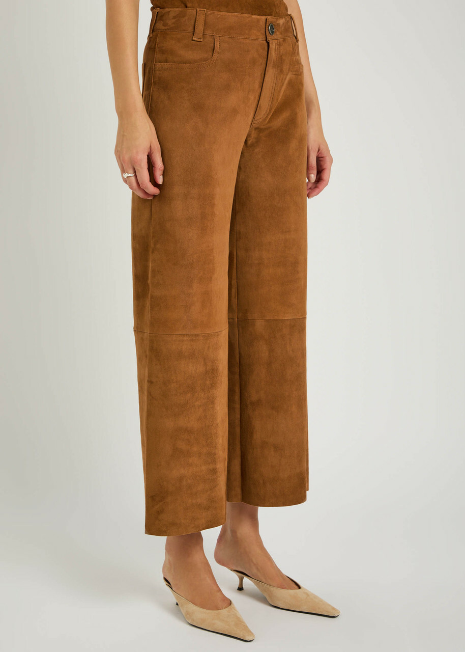 Stouls Lilou Stretch-suede Trousers Tan