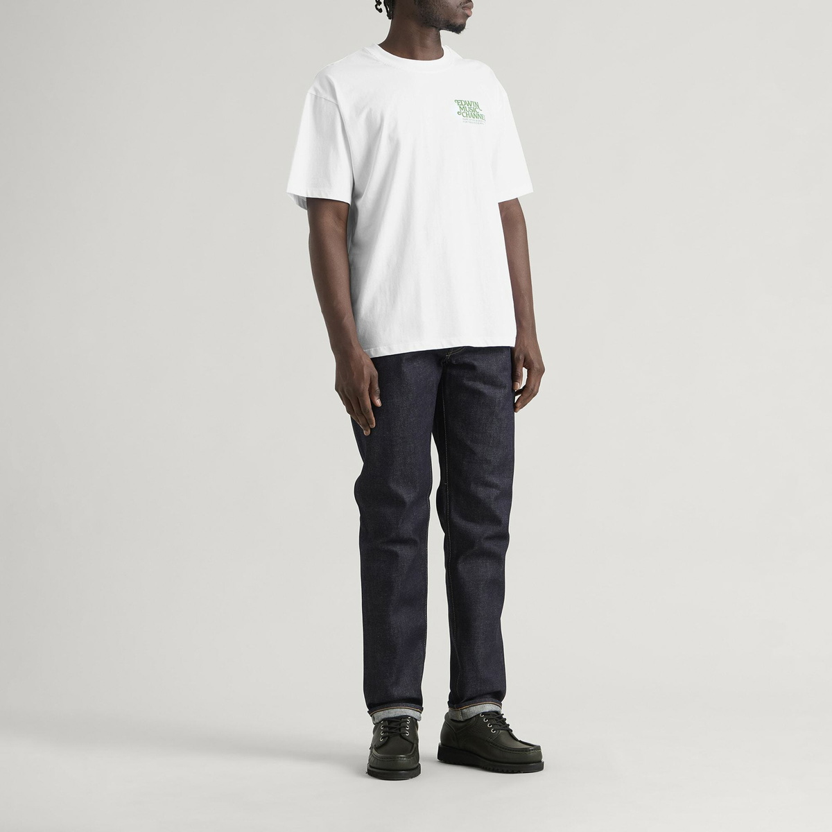 Edwin Men's Rare Spins TS in White Garment Washed