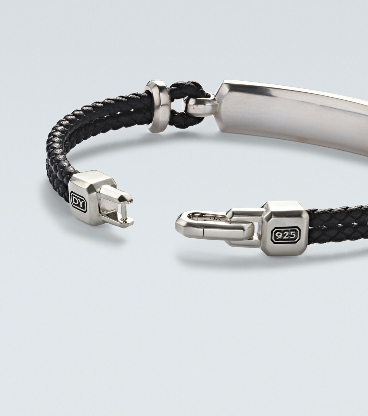 David Yurman Streamline® sterling silver and leather bracelet with onyx