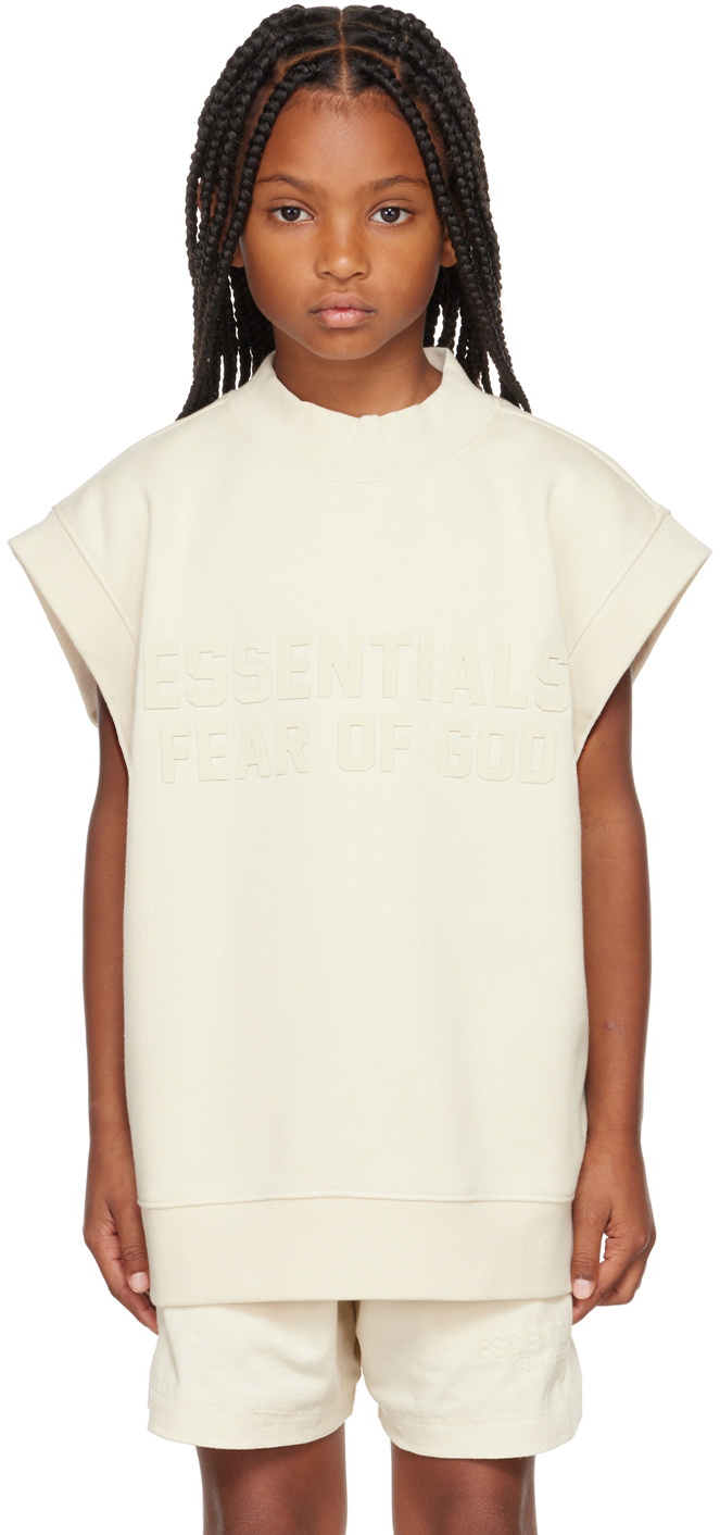 Off White Childrens Boys Vest In Beige