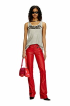 Diesel Biker pants in perforated stretch leather - Pants Womens in Red