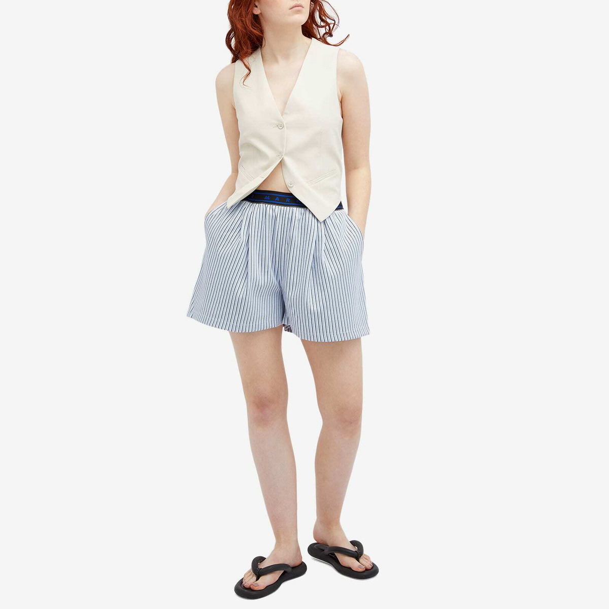 MARNI Baby Logo Shorts in Orange