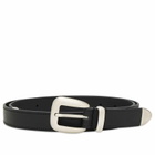 Molebo M2475 Double Tip Detail Belt in Black