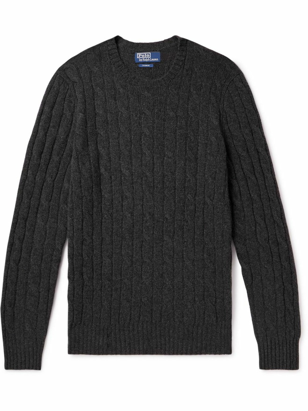 Photo: Polo Ralph Lauren - Cable-Knit Cashmere Sweater - Gray