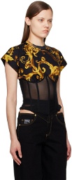 Versace Jeans Couture Black & Gold Watercolor Baroque T-Shirt