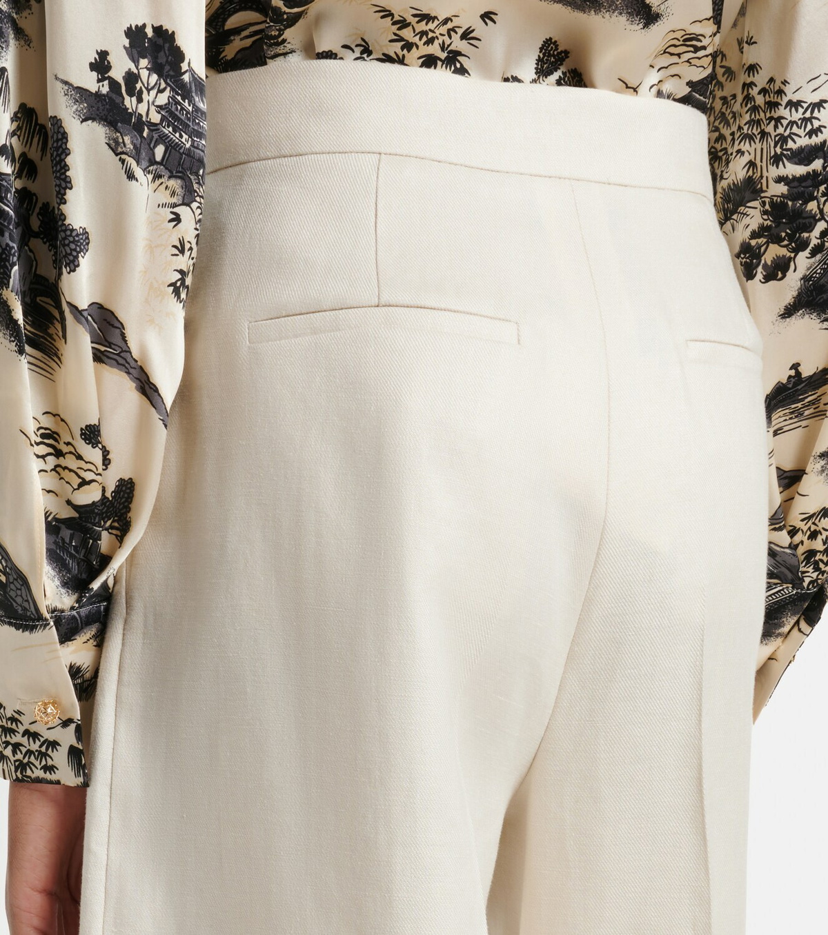 Max Mara Kaki linen wide-leg Bermuda shorts