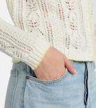 Velvet Daisy pointelle cotton-blend cardigan