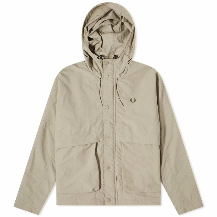 Photo: Fred Perry Men's Short Parka Jacket in Warm Grey