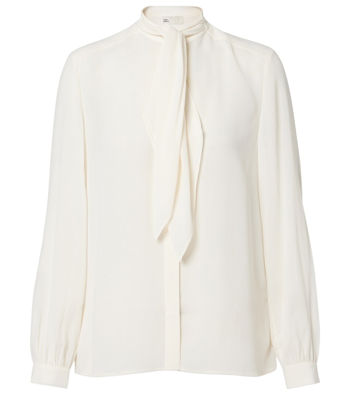 Photo: Tory Burch Tie-neck georgette blouse