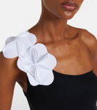 Karla Colletto Tess one-shoulder floral-appliqué swimsuit