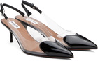 ALAÏA Black Le Coeur Slingback Heels