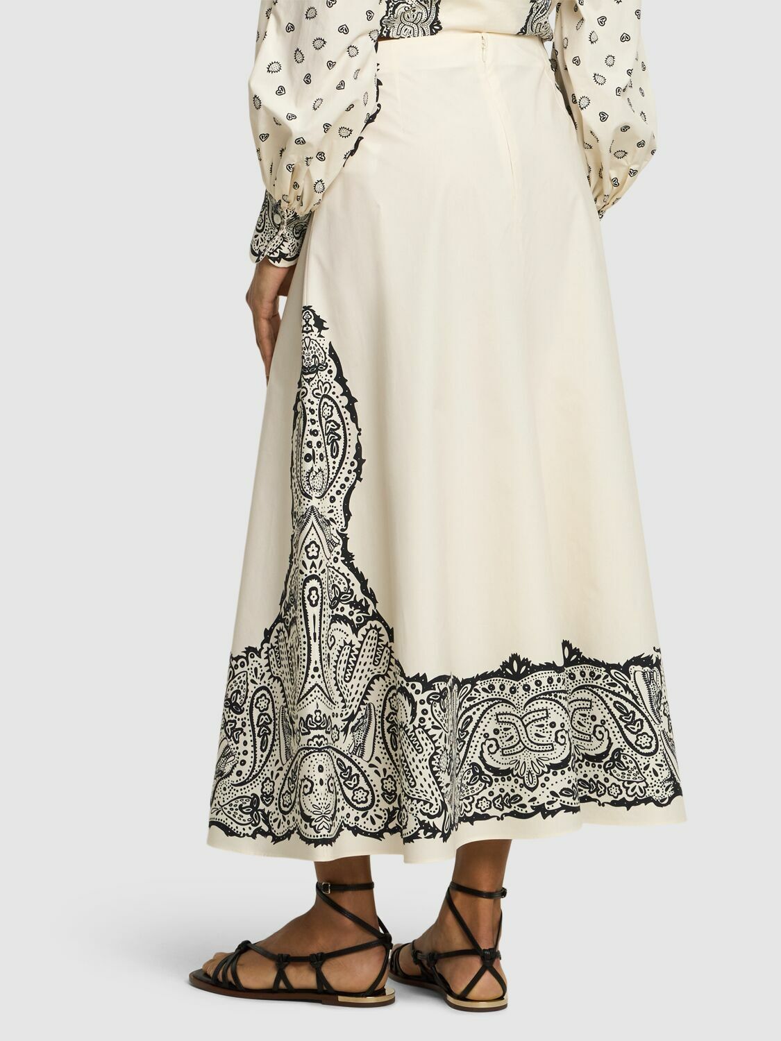 CHLOÉ Printed Cotton Poplin Long Skirt Chloe